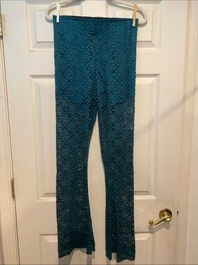 Show Me Your MuMu Teal Lace Flare Pants